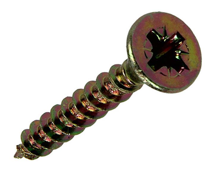 Mack 1017232 - vis pour panneaux d'aggloméré avec tête plaquée jaune 25 pièces 4,0 x 25 mm | 10 pièces