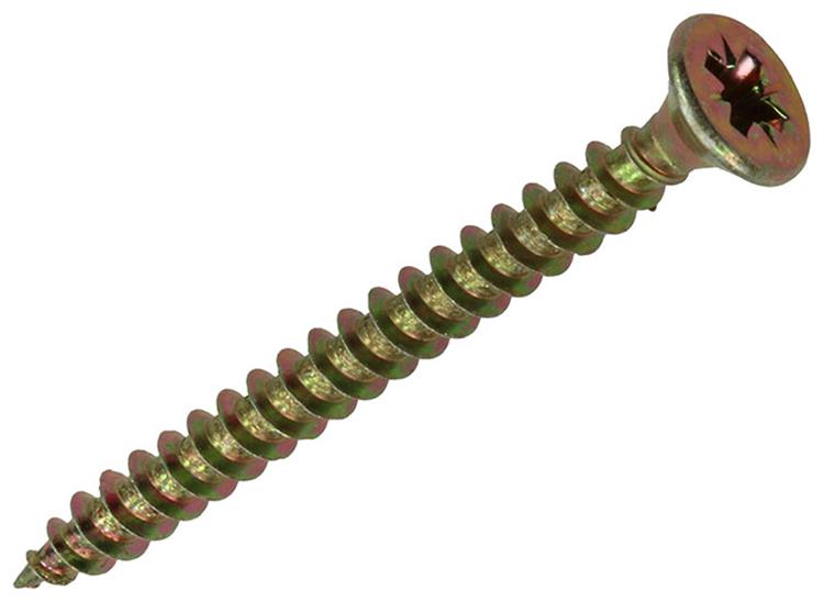 Mack 1017236 - vis pour panneaux d'aggloméré avec tête plaquée jaune 16 pcs 4,0 x 45 mm | 10 pièces
