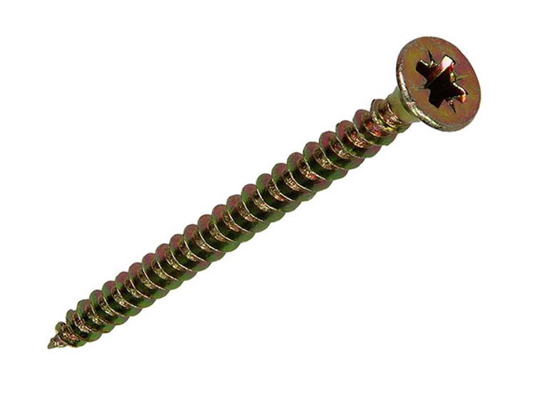 Mack 1017237 - vis pour panneaux d'aggloméré avec tête plaquée jaune 15 pièces 4,0 x 50 mm | 10 pièces