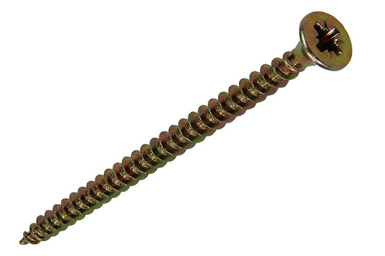 Mack 1017238 - vis pour panneaux d'aggloméré avec tête plaquée jaune 12 pcs 4,0 x 60 mm | 10 pièces
