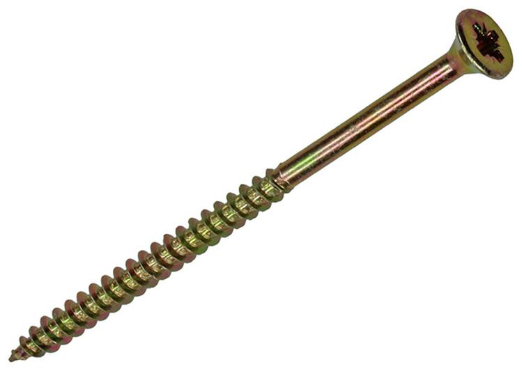 Mack 1017239 - vis pour panneaux d'aggloméré avec tête plaquée jaune 10 pcs 4,0 x 70 mm | 10 pièces
