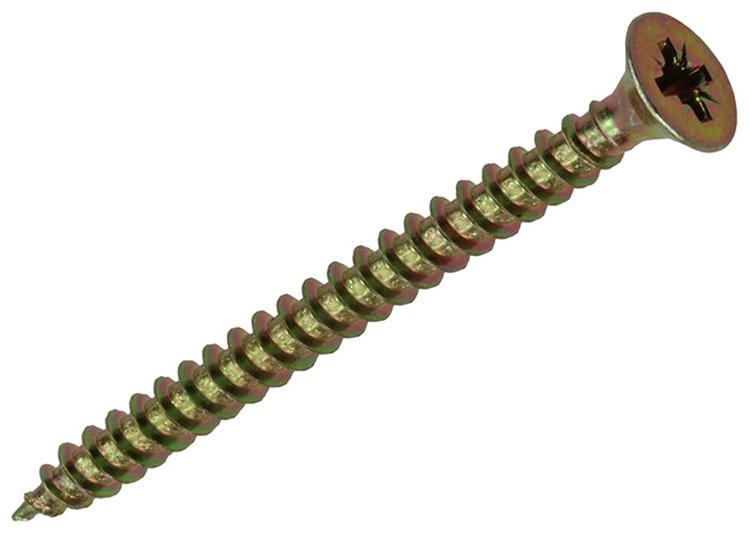 Mack 1017248 - vis pour panneaux d'aggloméré avec tête plaquée jaune 11 pcs 4,5 x 55 mm | 10 pièces