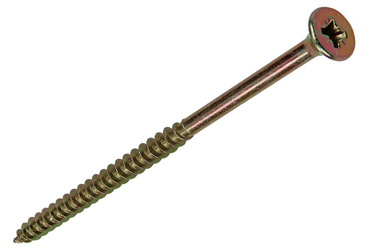 Mack 1017250 - vis pour panneaux d'aggloméré avec tête plaquée jaune. 8 pièces 4,5 x 80 mm | 5 pièces