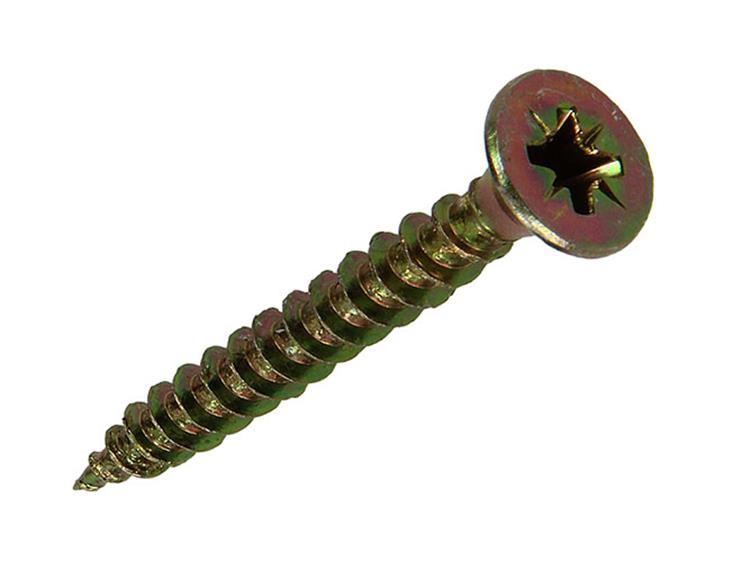 Mack 1017255 - vis pour panneaux d'aggloméré avec tête plaquée jaune 12 pcs 5,0 x 40 mm | 10 pièces