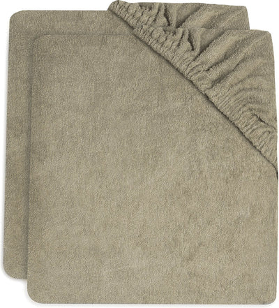 Jollein - housse de matelas à langer en tissu éponge 50x70cm - matelas à langer souple - vert olive - 2 pièces