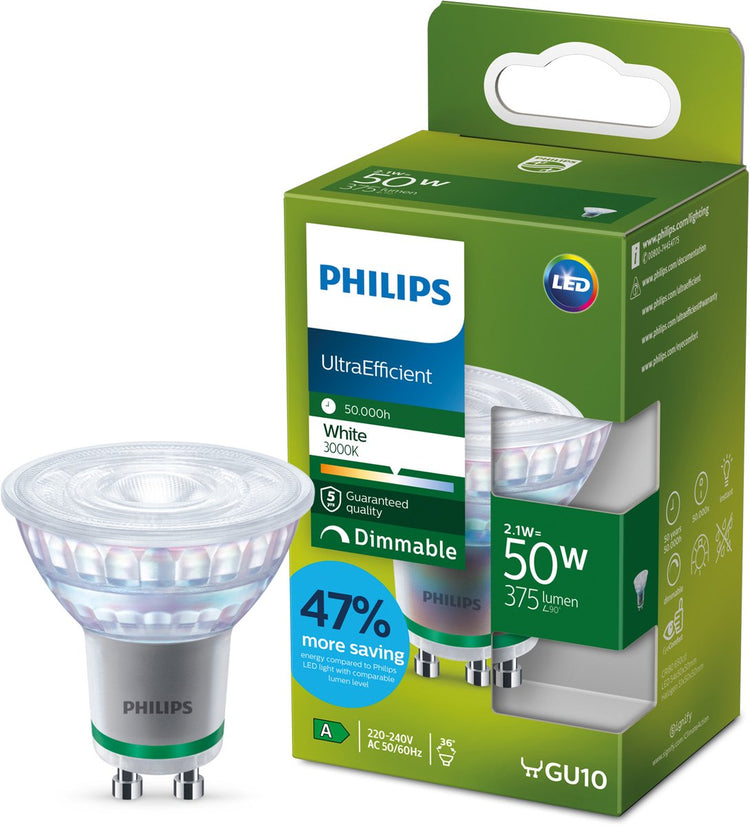Philips LED Lampe LED ultra efficace Philips - mate - 100 W - culot E27 - lumière blanc chaud dimmable - classe énergétique a
