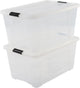 Boîte de rangement Iris topbox - 45l - plastique - noir transparent - lot de 2
