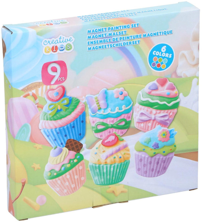 Ensemble de peinture magnétique pour enfants créatifs enfants - ensemble d'artisanat avec peinture et pinceau - 6 couleurs - thème princesse ou cupcake - 1 variante aléatoire