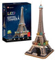 Tour Eiffel de puzzle de Fun Cubic Fun avec éclairage LED
