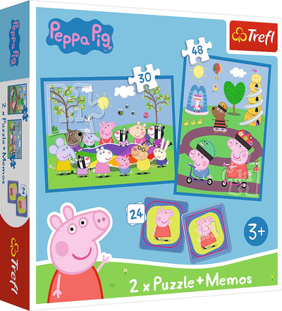 Jeu Trefl Peppa Pig - Jeu de mémo et puzzle 2 en 1 pour les enfants.