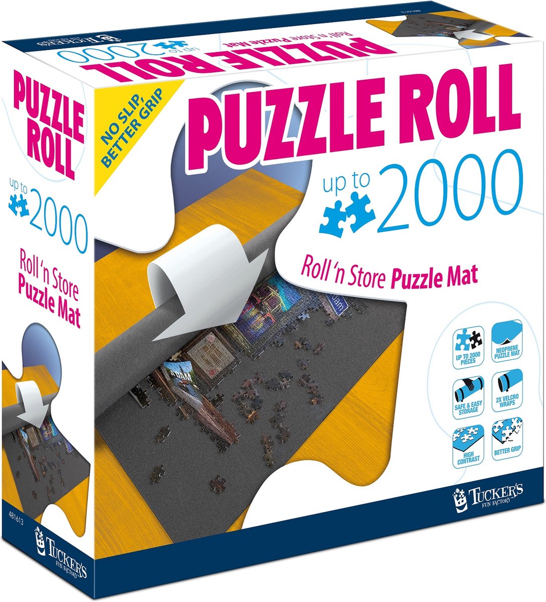 Tapis de puzzle enroulable Tucker's fun factory 2000 pièces (tapis de puzzle roll 'n store) - néoprène (pas de glissement, meilleure adhérence) + velcro -