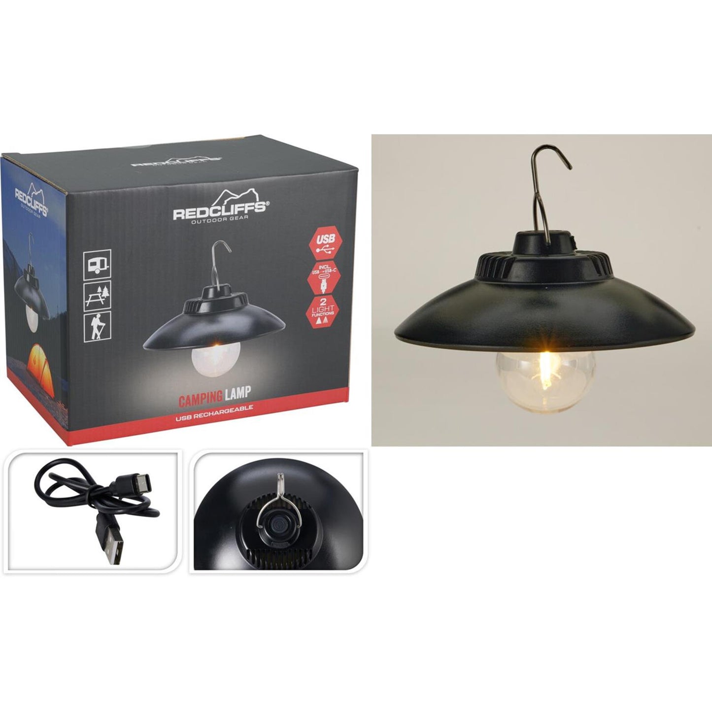 Lampe suspendue de camping Redcliffs rechargeable