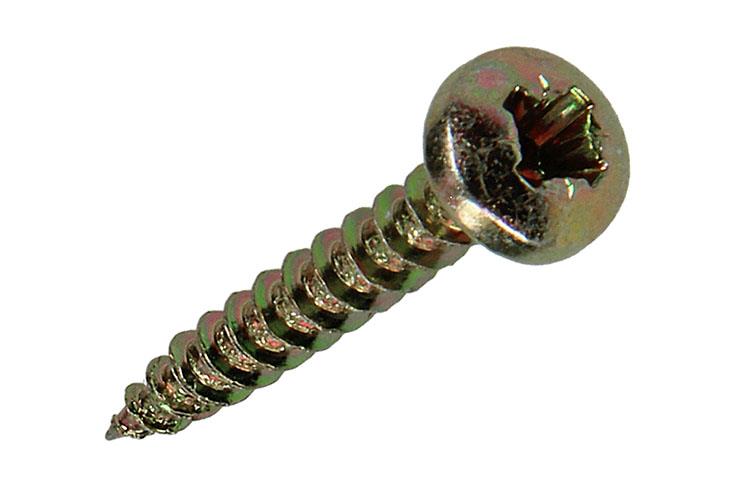 Mack 1017273 - vis pour panneaux d'aggloméré à tête cylindrique plaquée jaune 25 pièces 4,0 x 25 mm | 10 pièces