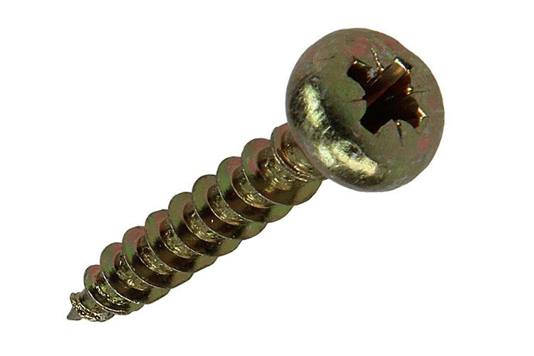 Mack 1017279 - vis pour panneaux d'aggloméré à tête cylindrique plaquée jaune 15 pièces 5,0 x 30 mm | 10 pièces
