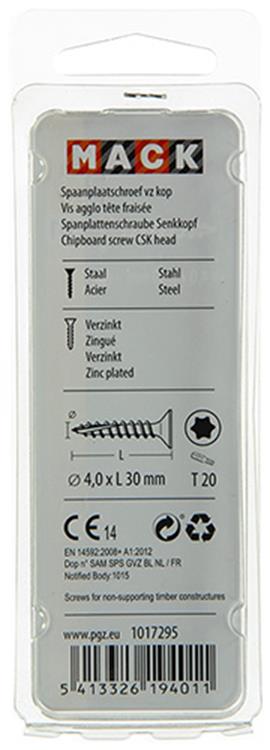 Mack 1017295 - spainplschr.vzkop-auto-assemblage plaqué jaune 22 pièces 4,0 x 30 mm | 10 pièces