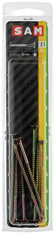 Mack 1017310 - spainplschr.vzkop-auto-assemblage plaqué jaune 8 pièces 4,5 x 80 mm | 5 pièces