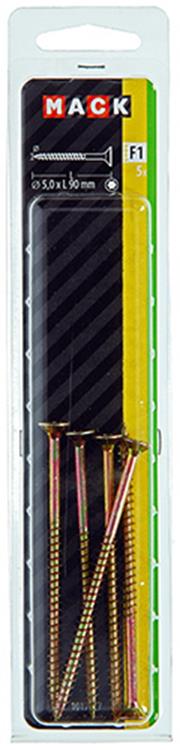 Mack 1017317 - spainplschr.vzkop-selfb. plaqué jaune 5 pièces 5,0 x 90 mm | 5 pièces