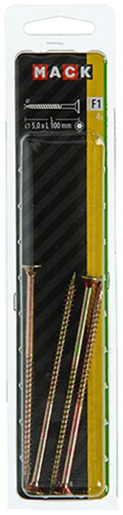 Mack 1017318 - spainplschr.vzkop-selfb. plaqué jaune 4 pièces 5,0 x 100 mm | 5 pièces
