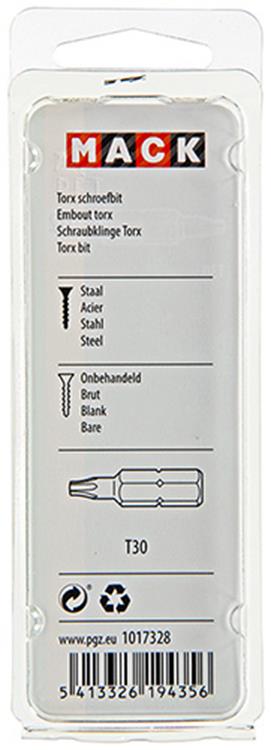 Mack 1017328 - embout à vis Torx acier non traité 2 pcs t 30 | 10 pièces