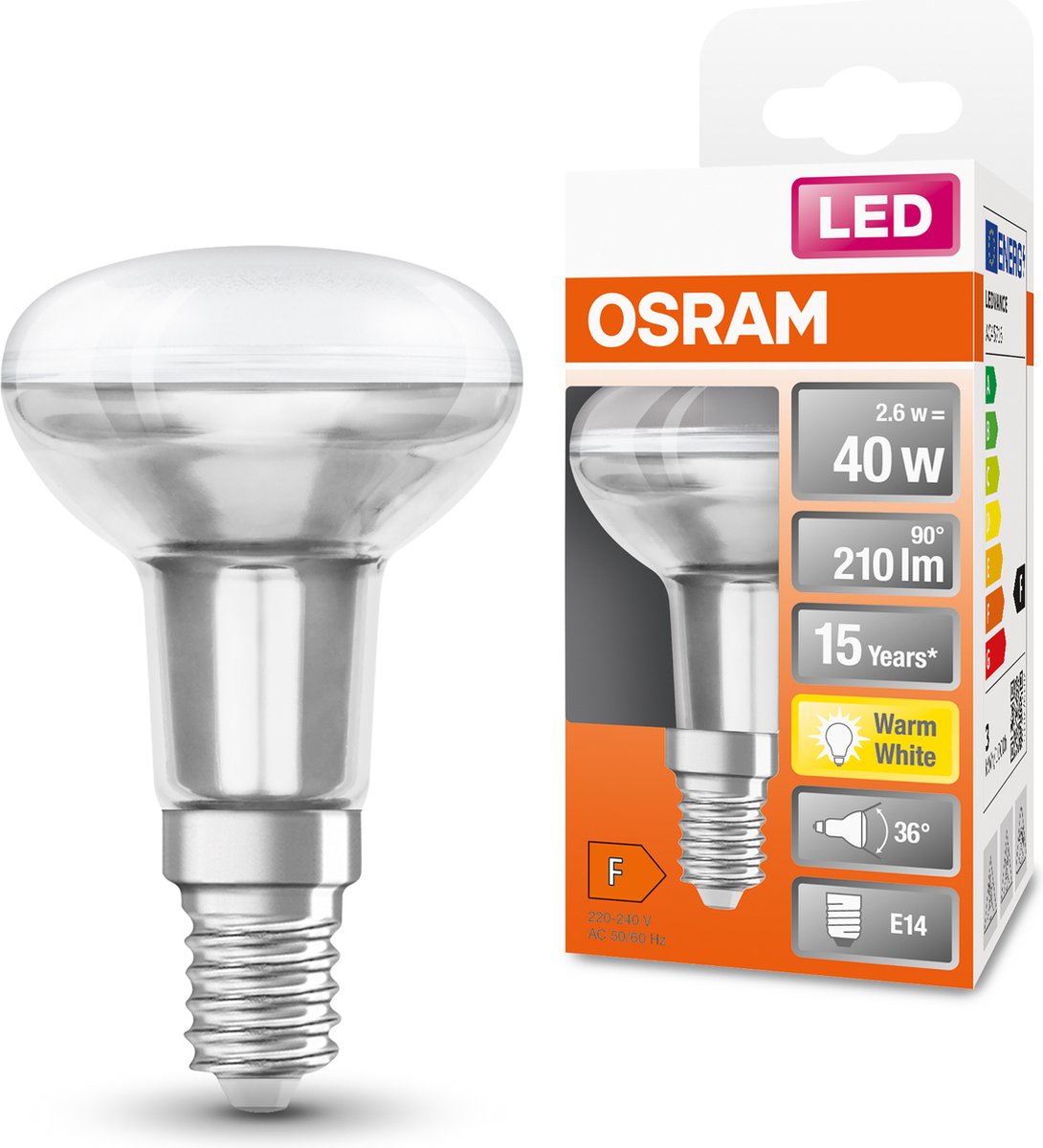 Lampe LED Osram - réflecteur e14 - 2,6w - 210 lumen - blanc chaud - non dimmable