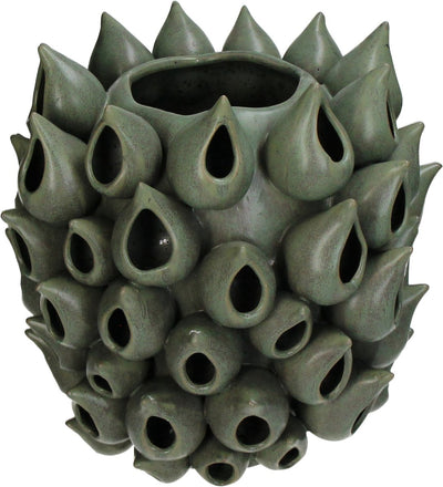 Vase collection Hd faïence vert 27,5x27,5x28cm