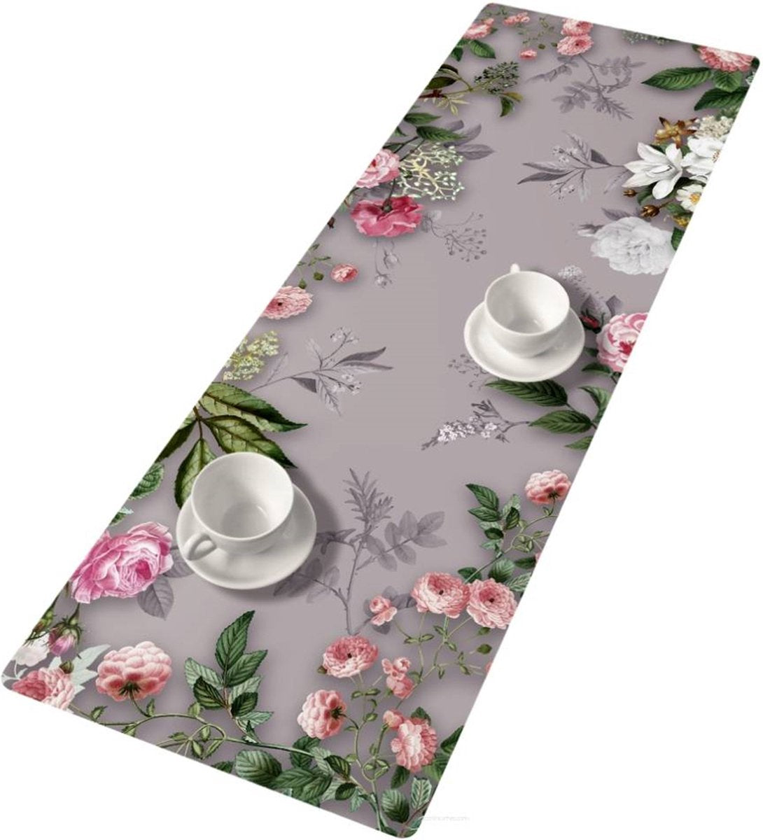 Bertoni - nappe chemin de table - feutre - 115x40cm - gris melanie