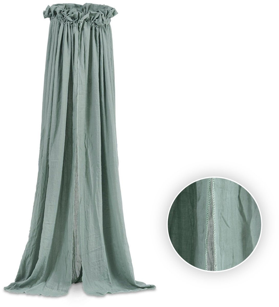 Jollein - voile bébé vintage (vert cendré) - voile bébé, baldaquin - 155cm