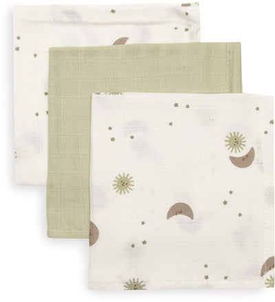Jollein gant de bouche hydrophile 31x31cm sur la lune (paquet de 3)