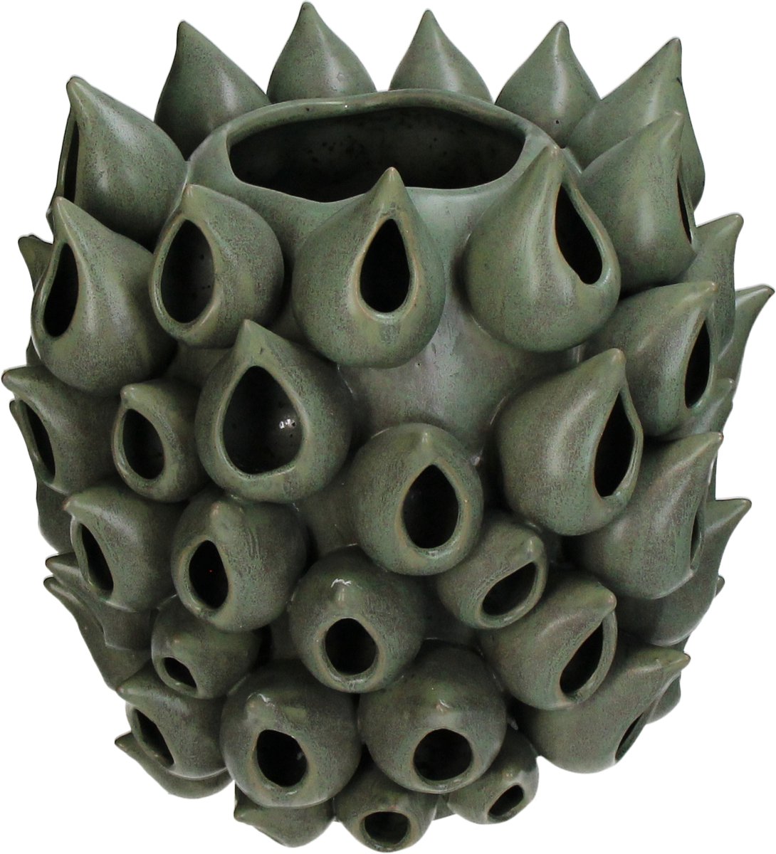Vase collection Hd faïence vert 27,5x27,5x28cm