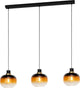 Lampe à suspension Eglo Oilella - e27 - 95 cm - verre ambré - laiton noir