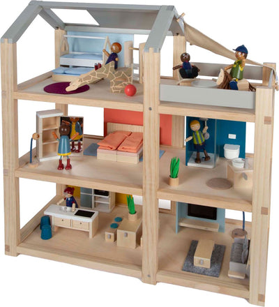 Petite maison de poupée en bois avec meubles