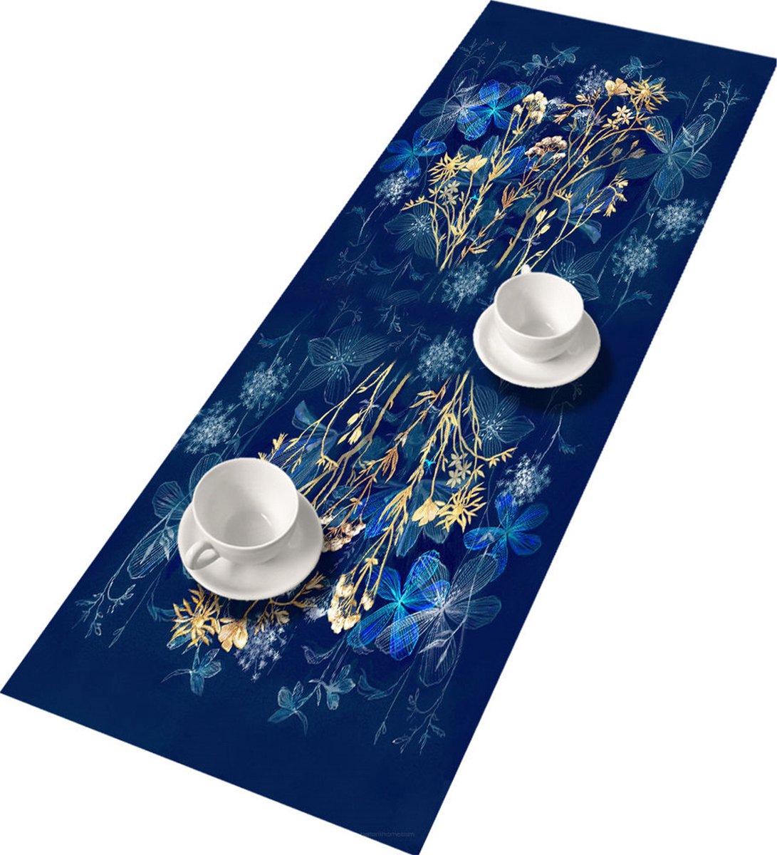 Bertoni - nappe chemin de table - feutre - 115x40cm - bleu