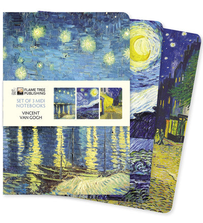 Collections de carnets midi Flame Tree - Vincent van Gogh lot de 3 carnets midi