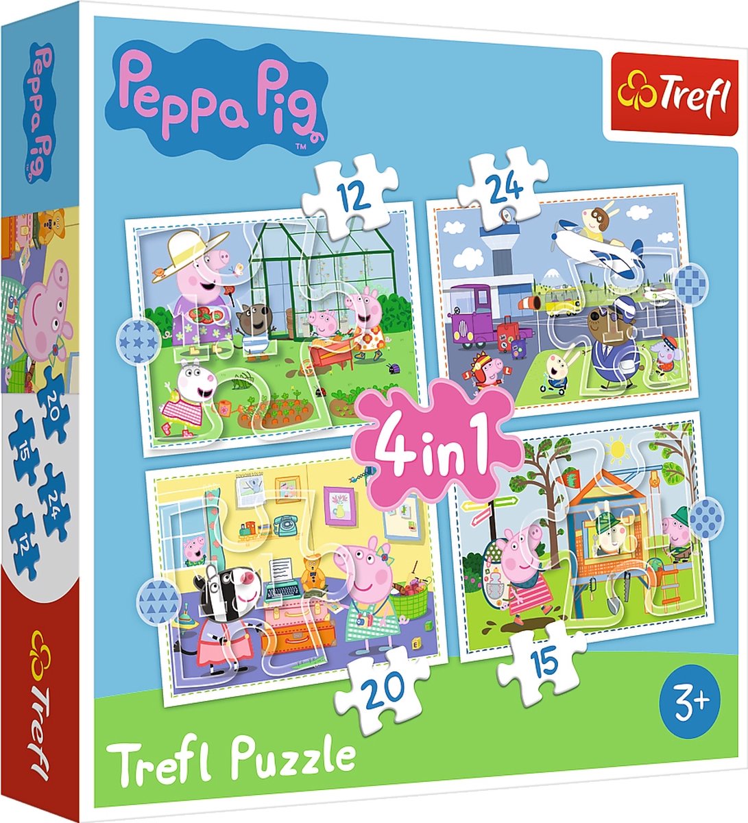 Trefl Peppa Pig Puzzle 4 en 1 - 12 15 20 24 pièces