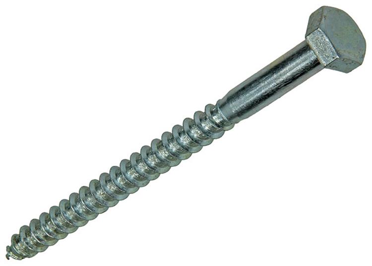 Mack 1017430 - boulon fileté à bois en acier galvanisé 1 pièce 12 x 140 mm | 10 pièces