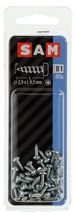 Mack 1017434 - vis autotaraudeuse à tête cylindrique galv. 40 pièces 2,9 x 9,5 mm | 10 pièces
