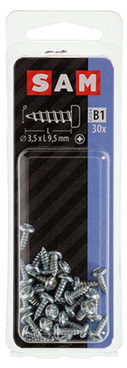 Mack 1017437 - vis autotaraudeuse à tête cylindrique galv. 30 pièces 3,5 x 9,5 mm | 10 pièces