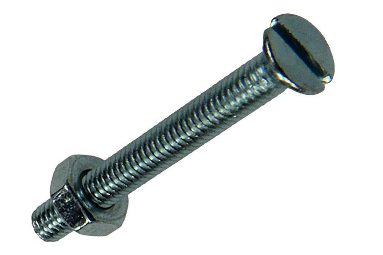 Mack 1017490 - vis à métal galvanisée. tête + écrou plaqué 22pcs m3 x 25 mm | 10 pièces