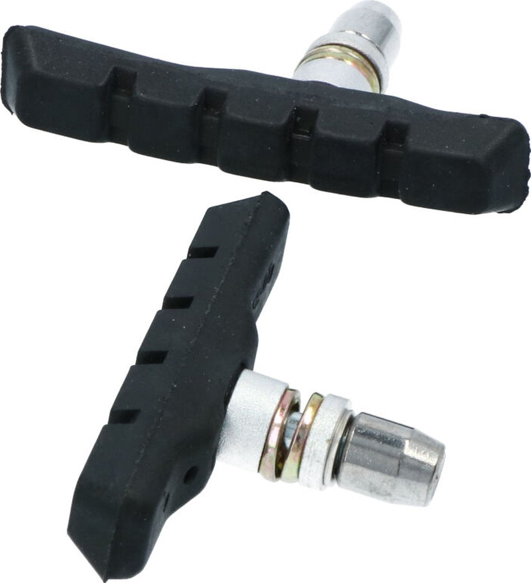 Plaquettes de frein Dresco - pour freins V-brake - pour le frein avant ou arrière - forte puissance de freinage par temps sec et humide - montage à six pans creux - longueur 72 mm -