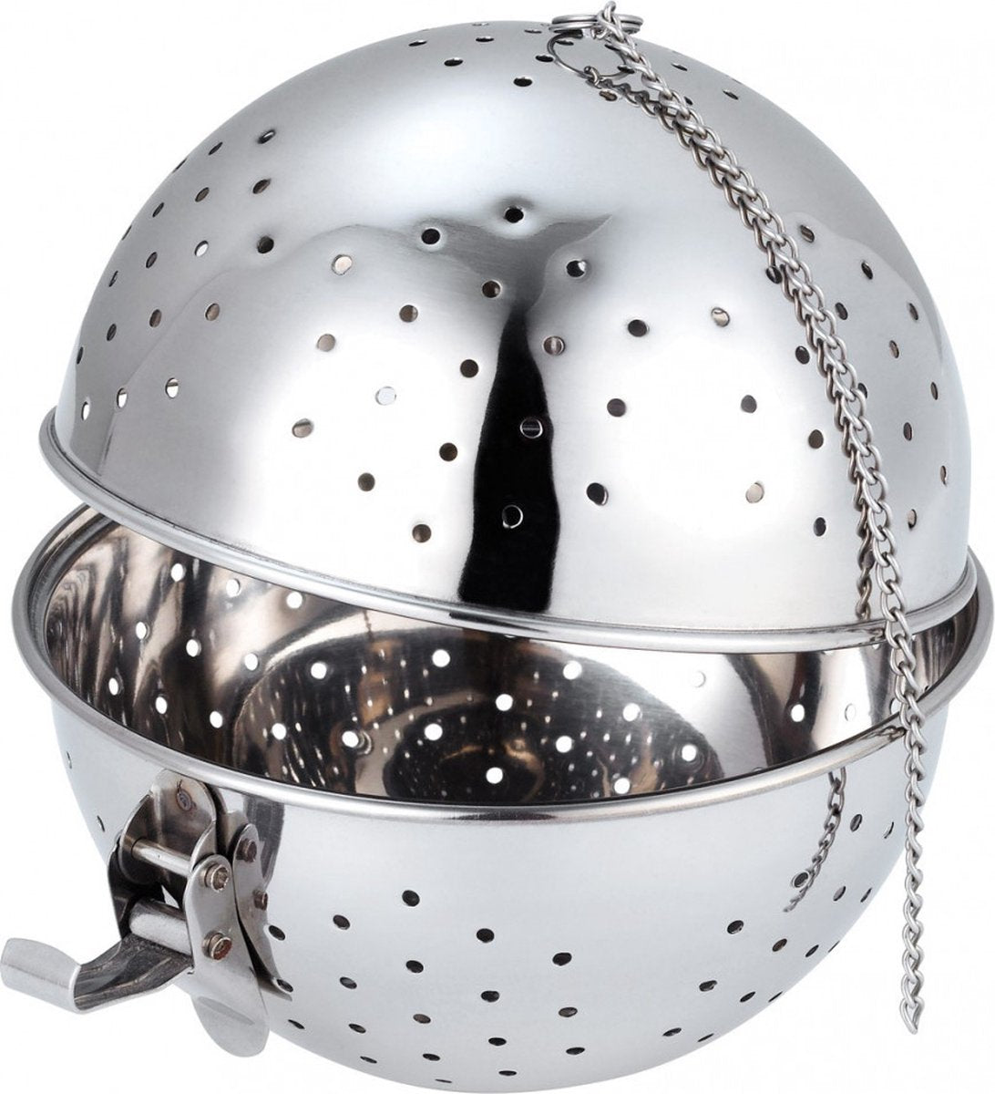 Kinghoff 1273 Infuseur d'assaisonnement pour cuiseur à riz en acier inoxydable - Boule de cuisson à double paroi - Passe au lave-vaisselle -