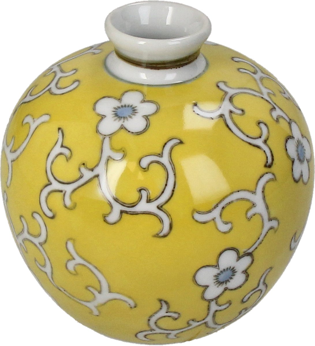 Vase collection Hd porcelaine jaune 11,5x11,5x11,5cm
