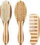Ensemble de cheveux à rayures pour bébé Meyco - bambou - noyer naturel - 3 pièces
