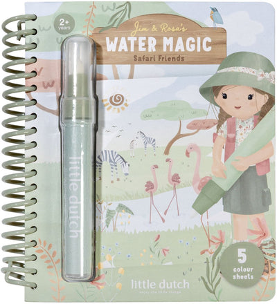 Little Dutch livre de coloriage à l'eau - safari rosa - livre de coloriage magique réutilisable - coloriage jouets éducatifs pour tout-petits - à partir de 2 ans