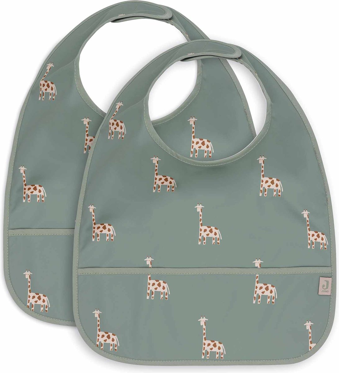 Jollein - bavoir bébé imperméable - bavoirs - jungle jambo - 2 pièces