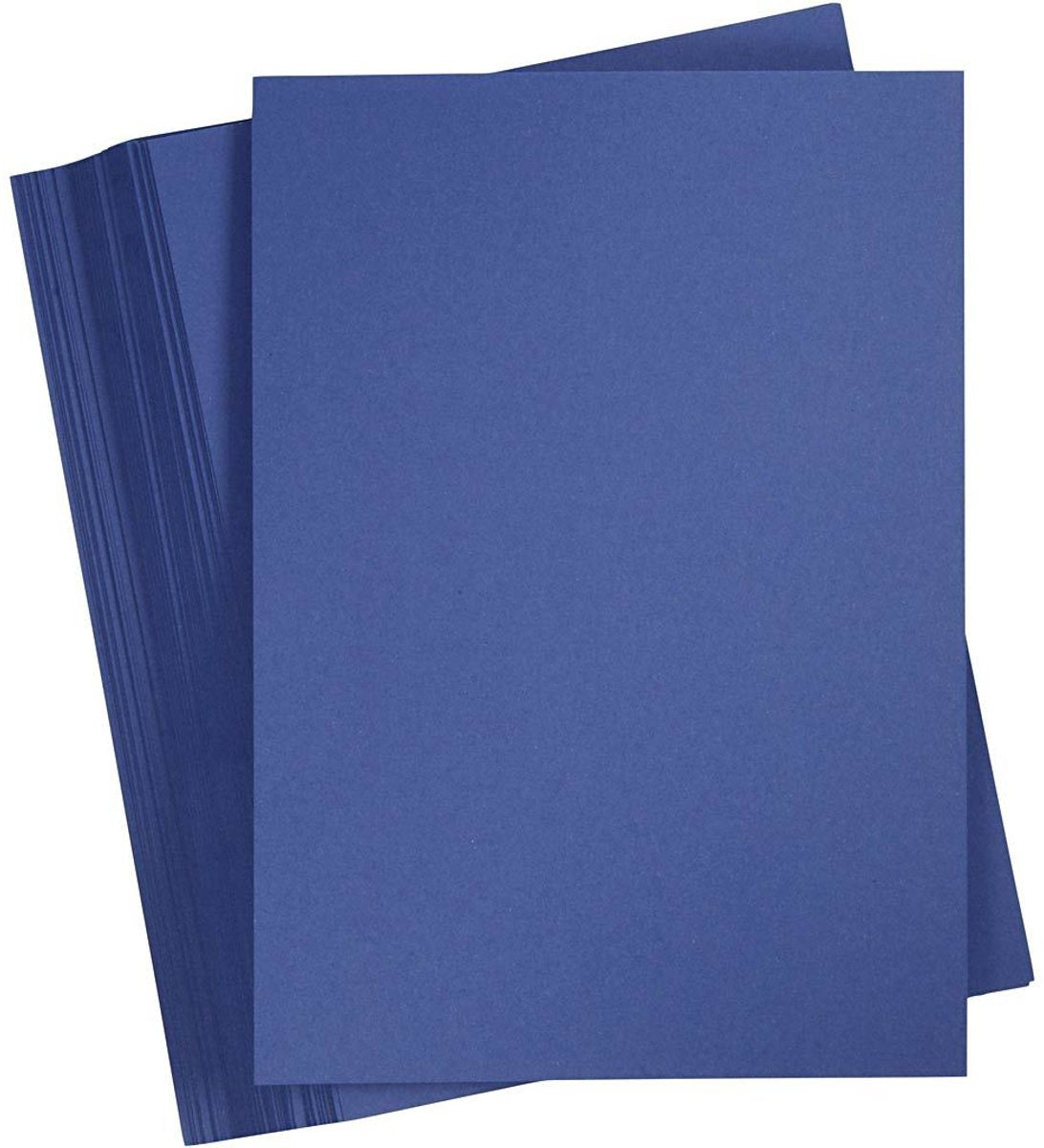 Carton coloré Creativ company, a4, feuille 210x297 mm, 180 gr, bleu foncé, 100 feuilles 1 boîte