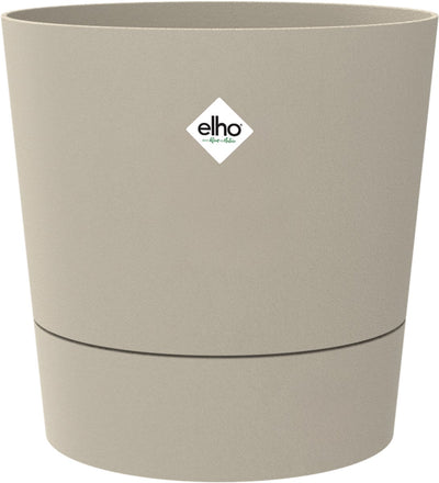 Elho foss rond 43cm - pot de fleur d'intérieur - 100% plastique recyclé - ø 43 x h 42,5 - beige champignon