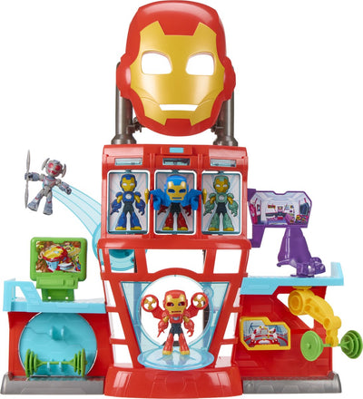 Spidey et ses amis incroyables émerveillent Iron Man et ses amis géniaux - quartiers de fer - ensemble de jeu