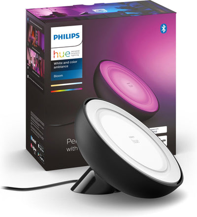 Lampe de table Philips hue bloom - lumière blanche et colorée - noir