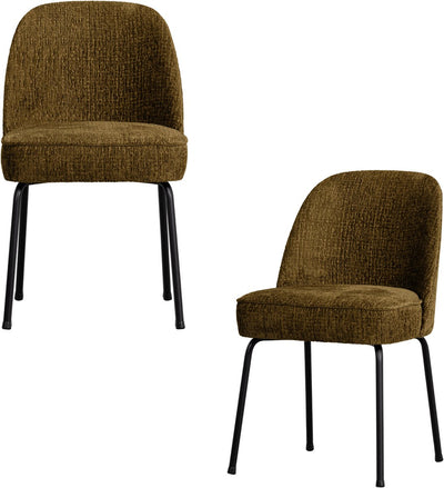 Chaises de salle à manger Woood vogue - tissu velours - laiton - lot de 2