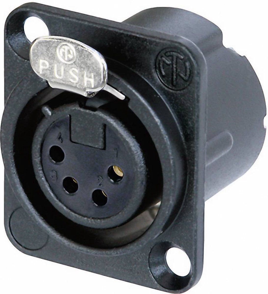 Neutrik nc4fd-lx-b connecteur xlr bride, contacts droits nombre de broches: 4 noir 1 pièce(s)